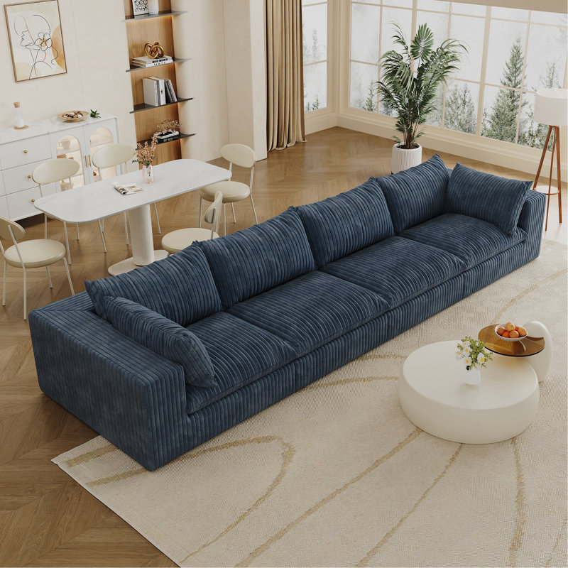 Canapé Bon Bon, H 24 po x l 157,6 po x P 39,4 po, Bleu