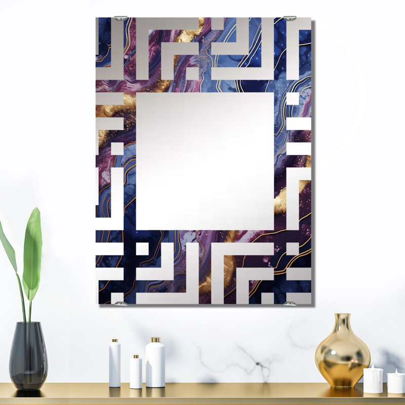 Rizac - Miroirs muraux décoratifs en marbre abstrait, 32 po x 24 po
