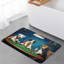 Ensemble de 2 tapis de cuisine de poker pour chien, dessin amusant pour la cuisine et le salon, noir, bleu, jaune