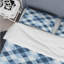 Ensemble de housse de couette moderne à imprimé vichy bleu et blanc-109155557