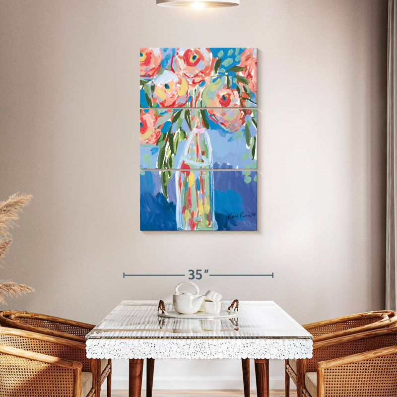 Avery Watermelon Blooms, 45" H x 28" W