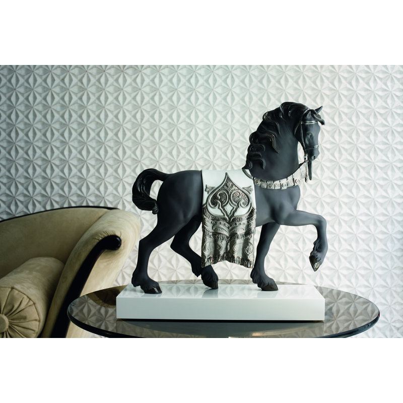 Regal Steed Figurine, Gray