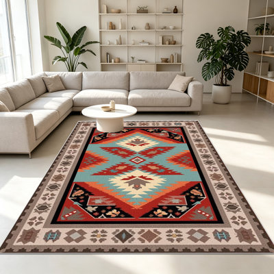 1PC Southwestern - Style Area Rugs for Living Room, Soft and Comfortable, Suitable for all seasons, easy - to - maintain, machine washable Indoor floor mat, suitable for Bedroom, Dining Room, Patio, Balcony, Office, Home Decor, Outdoor Decor.
