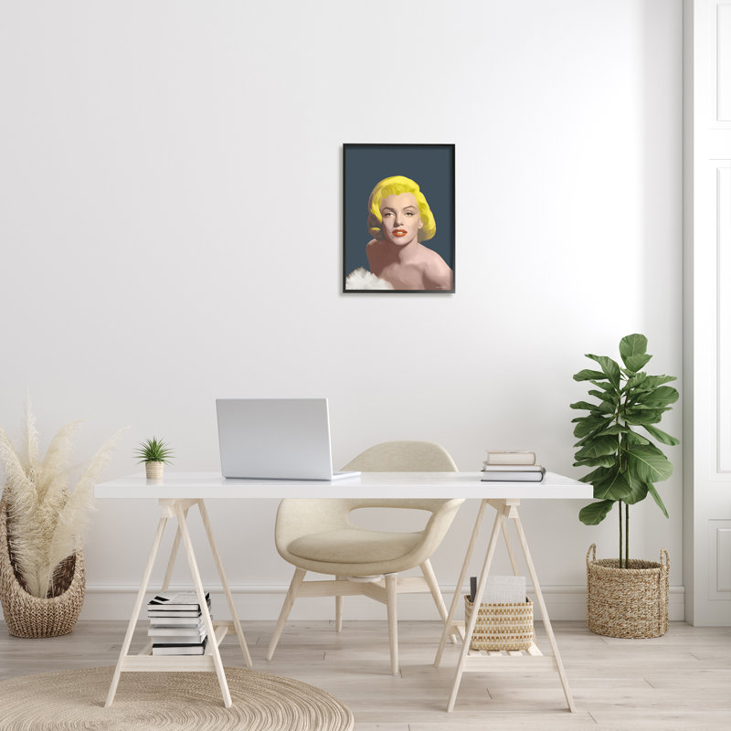 «Blond pop», art mural rétro sur toile XXL par Chris Consani, H 20 po x l 16 po, Giclée encadrée noir minuit