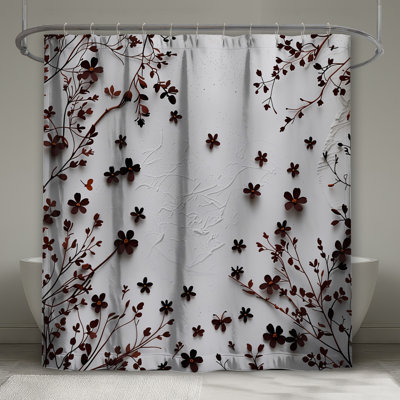 Rideau de douche Floral - Décoration de salle de bain nature scandinave