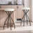Modern Velvet Upholstered Bar Stools Set of 2, Round Backless Counter Stools with Footrest-91441393