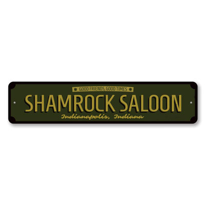 Plaque en aluminium Shamrock Saloon