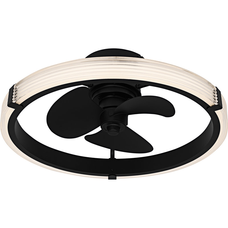 Elrod Integrated LED Matte Black Ceiling Fan Light