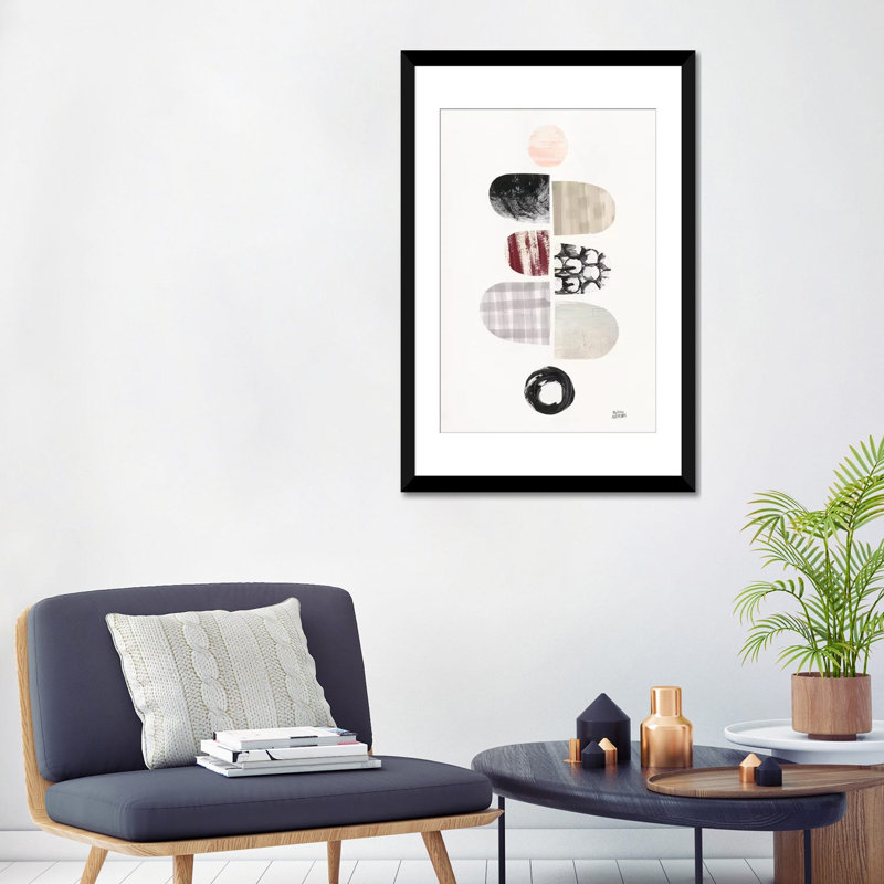 « mod neutrals i rosé » par melissa averinos, impression sur toile, H 32 po x l 24 po x P 1 po, Papier avec cadre noir, Blanc