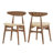 Arne Mid-Century 72" Glass Top Walnut Finish Rectangular Table Dining Set - Beige Fabric Chairs, 7-Piece-971867509