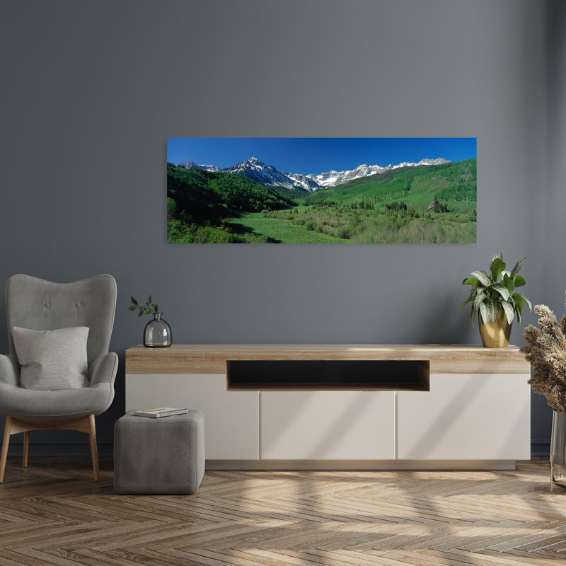 «San Juan Mountains Co Usa», art contemporain de paysage forestier abstrait, H 48 po x l 16 po