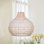 Calpella - Luminaire suspendu en rotin naturel et blanc