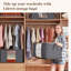 Rangement pour vêtements, rangement pliable et organisation, bacs de rangement avec couvercles, rangement pour couvertures avec fenêtre transparente, rangement pour placard avec poignées renforcées pour les vêtements, literie, gris