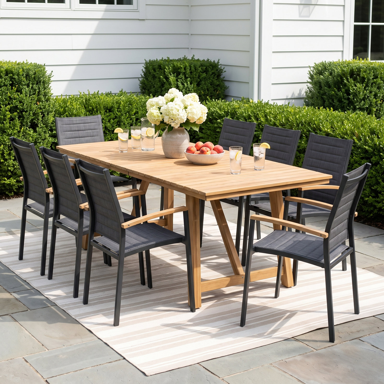 Cenka 79" Teak Patio Dining Set