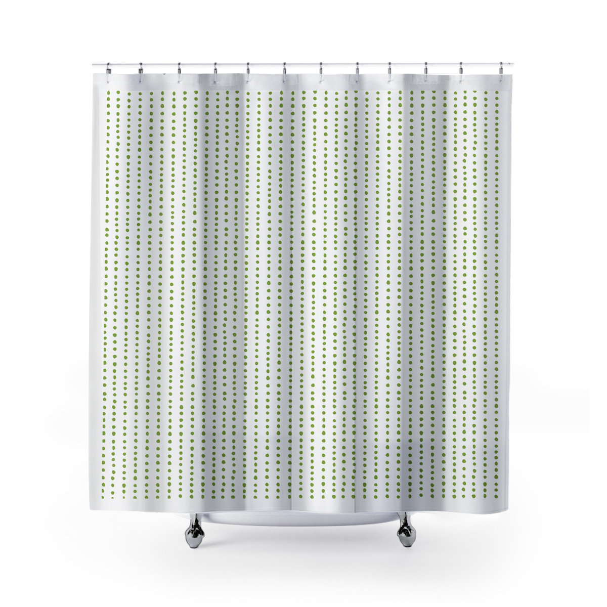 Thora Dots Mid-Century Shower Curtain, Chartreuse