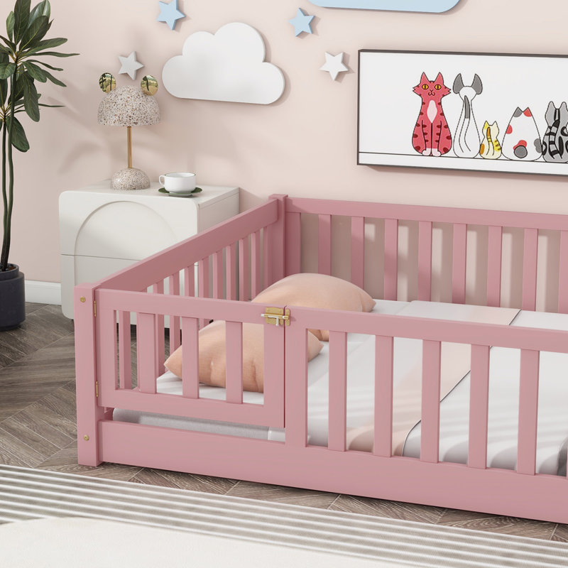 Lit sur pied avec porte, Double, Rose