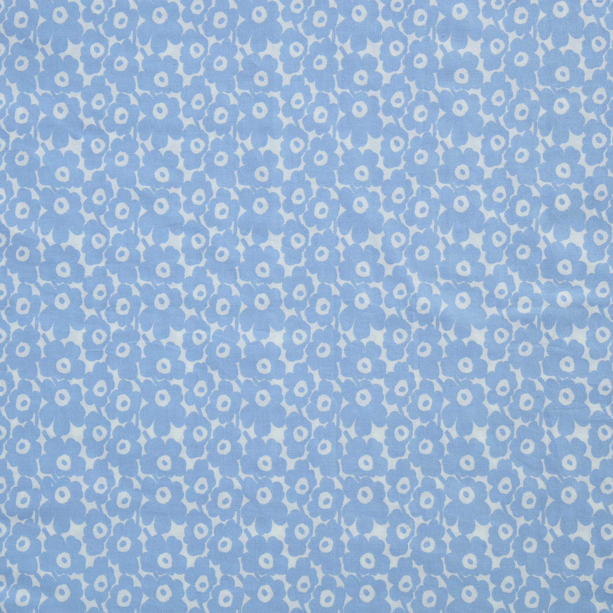 Marimekko Printed Cotton Percale Sheet Sets, Pikkuinen Unikko Blue, King Sheet Set with 2 King Pillowcases