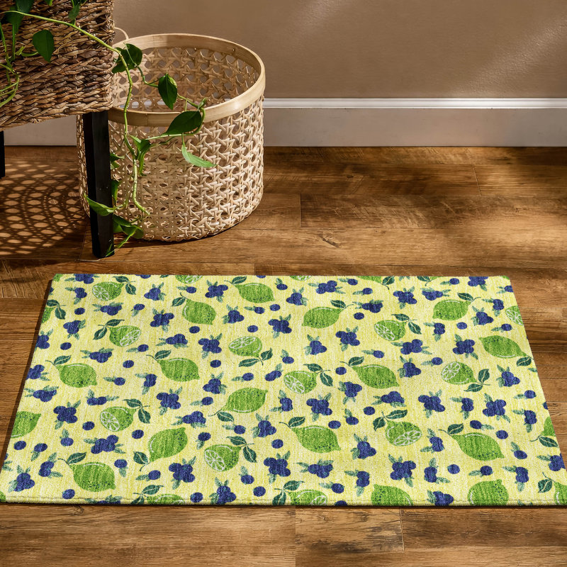Tapis de qualité supérieure lavable à la machine Mayfield, Jaune, 1 pi 8 po x 2 pi 6 po