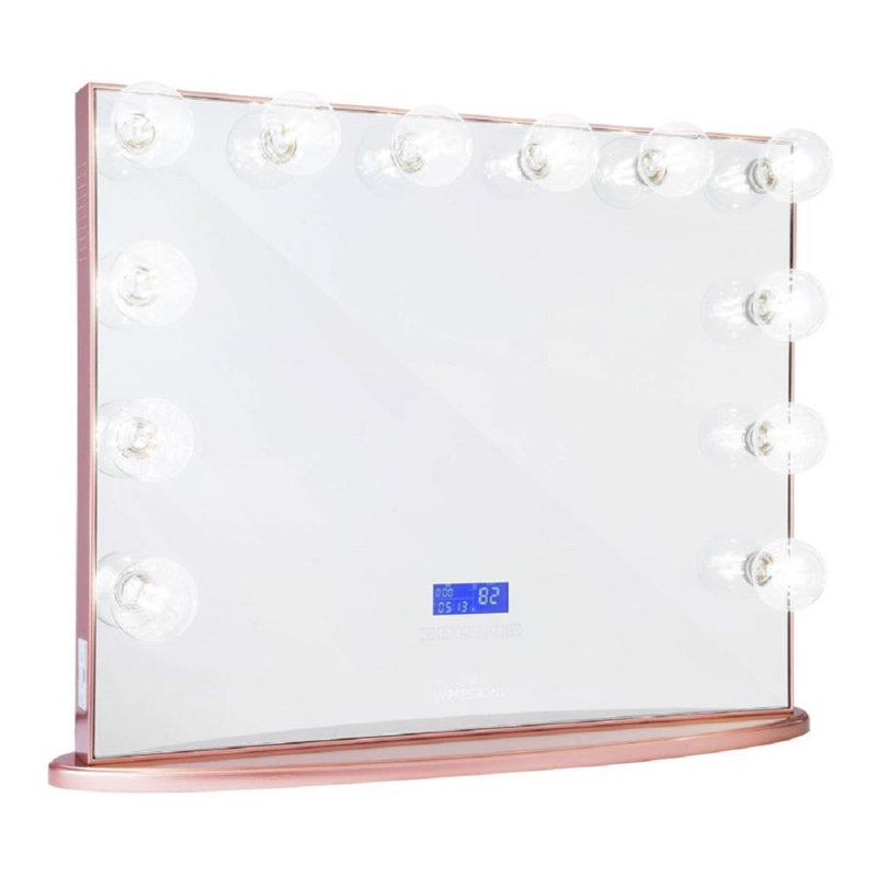 Miroir de salle de bain Hollywood Glow Plus, Or rose