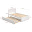 Twin Solid Wood Platform Bed with Trundle-1353274060