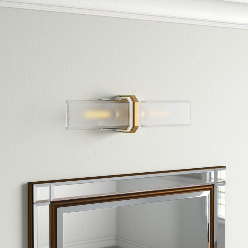 Kipton 2-Light Bath Vanity Wall Sconce, Gold/White