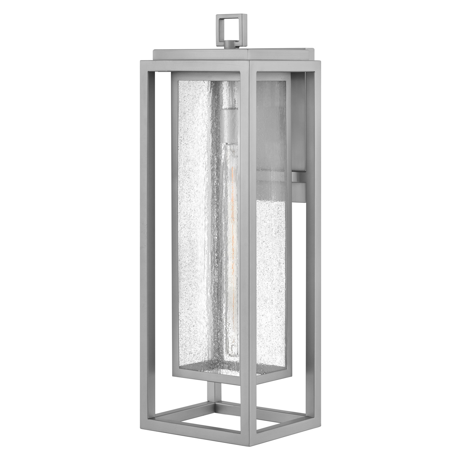 Single Light Outdoor Wall Light, 27" H x 9" W x 8.5" D, Satin Nickel