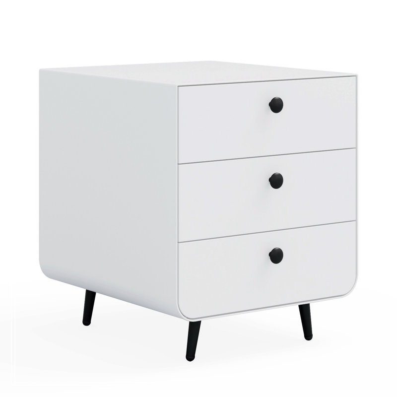 Lesesne 3 - Drawer Nightstand, White