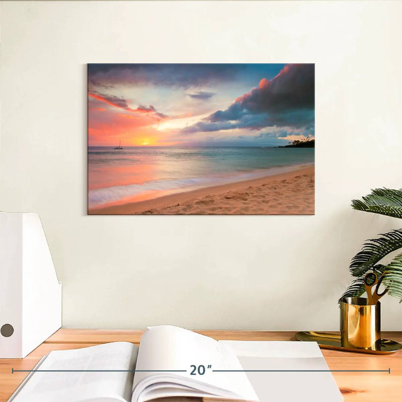 Gillard, superbe coucher de soleil de Kaanapali, H 8 po x l 12 po