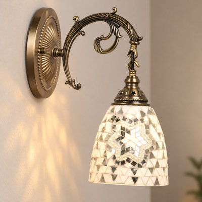 Applique murale style mosaïque rétro 1 lumière 6 po Tiffany