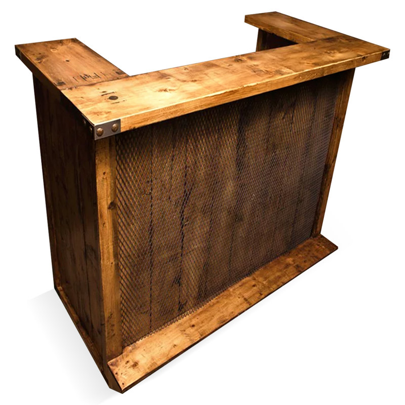 Bureau de réception rectangulaire en bois massif Retro, 39.37