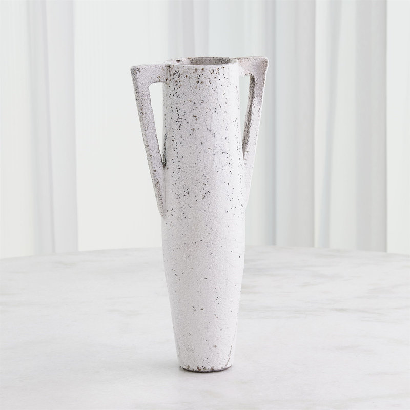 Diaphony Handmade Ceramic Table Vase, Light Gray