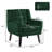 Jaqueze Upholstered Retro Green Velvet Tufted Wide Back Armchair with Solid Wood Leg-1896434694