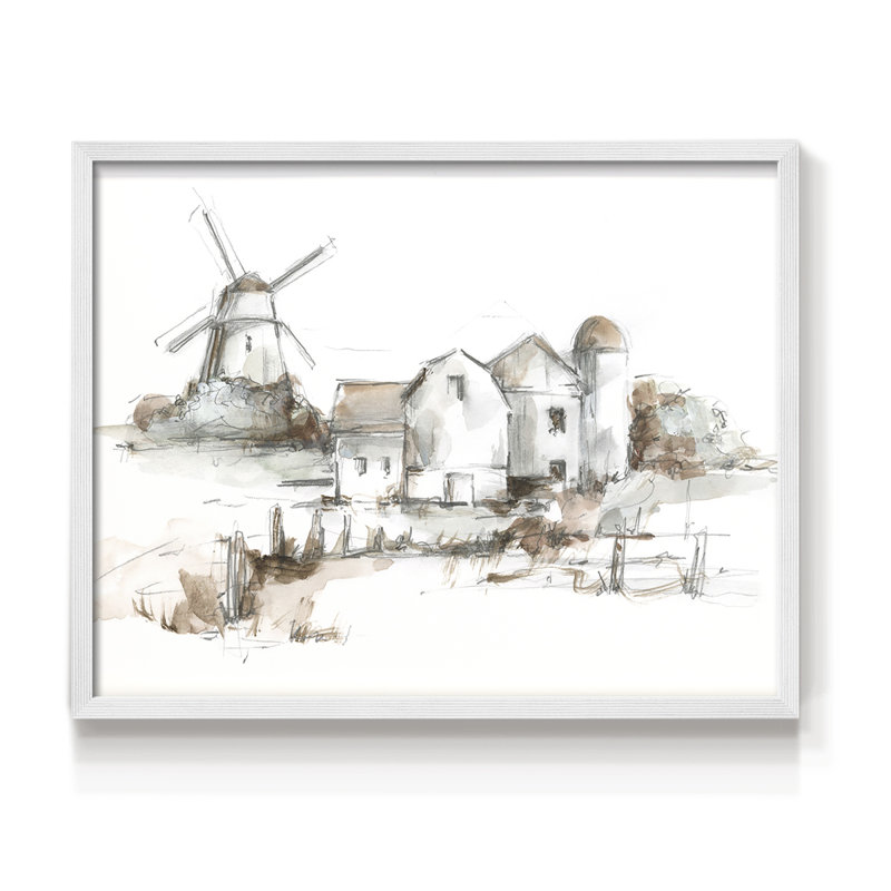 Old Mill Farm II -Framed Print - Restickable, H 16 po x l 20 po, Blanc