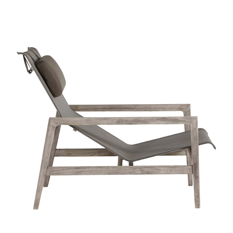 Coast Teak Patio Chair, Oyster Teak Frame/Gray Sling