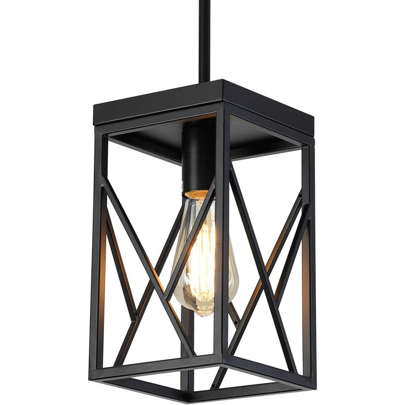 Luminaire suspendu pour îlot de cuisine à 1 lumière DEL noir mat Yazmeen