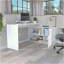 Bureau en L Desti, bureau, blanc-366879356