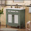 Meuble-lavabo 30 po à motif antique avec lavabo rectangulaire en céramique