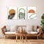 «Tropical Palm Leaf» et «Monstera Plant», art mural tendu sur toile, ensemble minimaliste moderne (ensemble de 3)-121747216