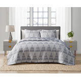 Ensemble de courtepointe réversible en mélange de coton tissé doux toutes saisons 3 pièces DESIGN STUDI