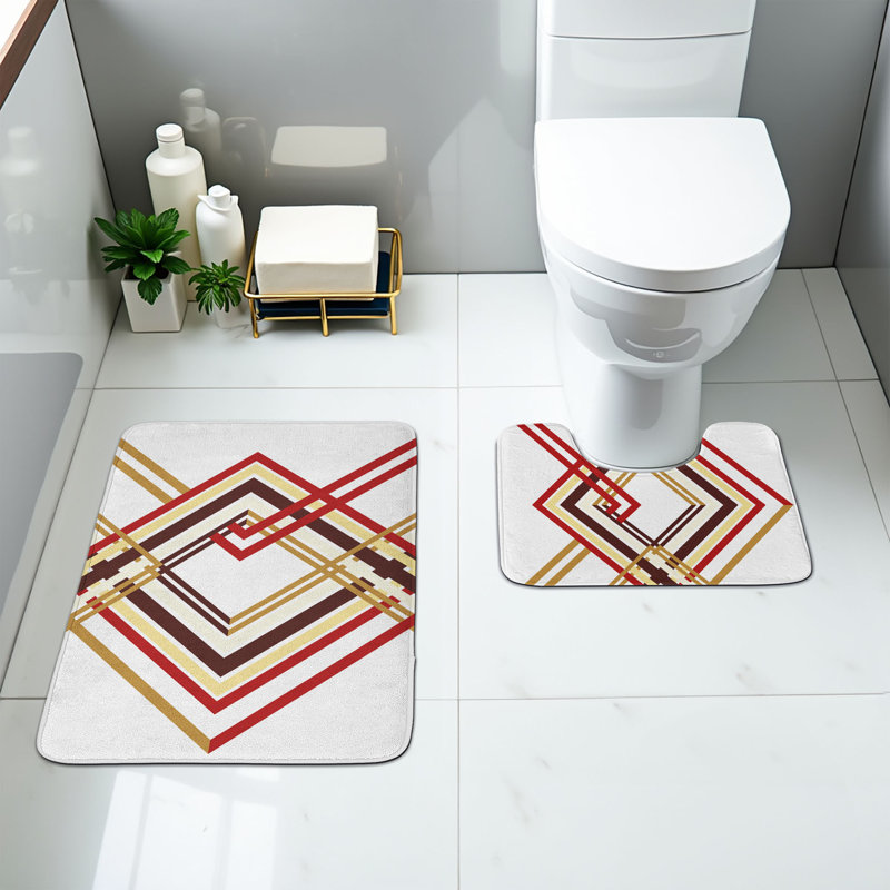  Ensemble de 2 tapis de salle de bain Modern Modern