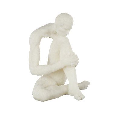 Cole And Grey Polystone Thinking People Decorative Sculpture With Shimmer