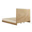 Lit beige en tissu et chêne EK-1074821614