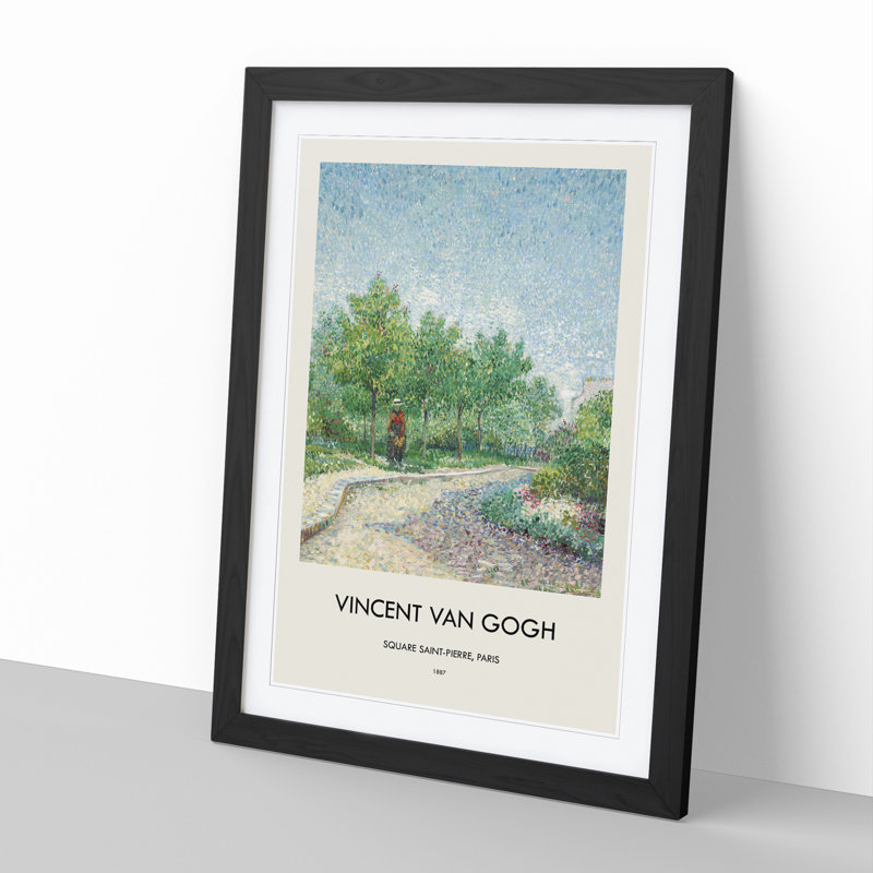Square Saint Pierre by Vincent Van Gogh - Single Picture Frame Print, 36cm H x 27cm W x 2cm D, Black Framed