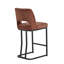 Ensemble de 6 tabourets de bar modernes rembourrés à hauteur de comptoir en chenille avec dossier ouvert et base en métal noir mat pour îlot de cuisine, salle à manger-804814130-804814131