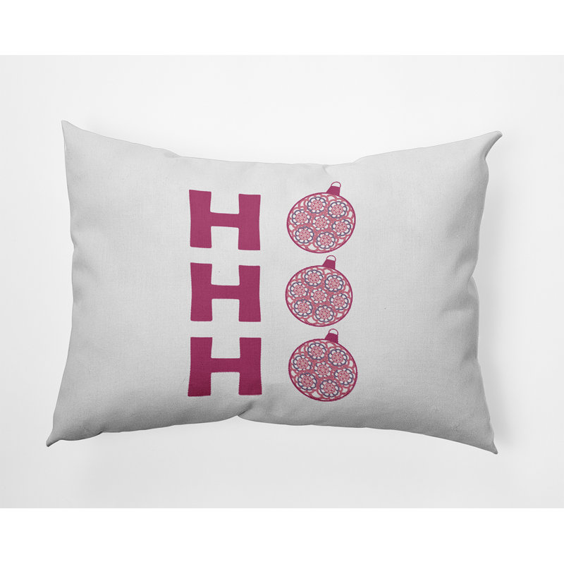 Coussin intérieur / extérieur Ho Ho Ho, H 14 po x l 20 po, Rose