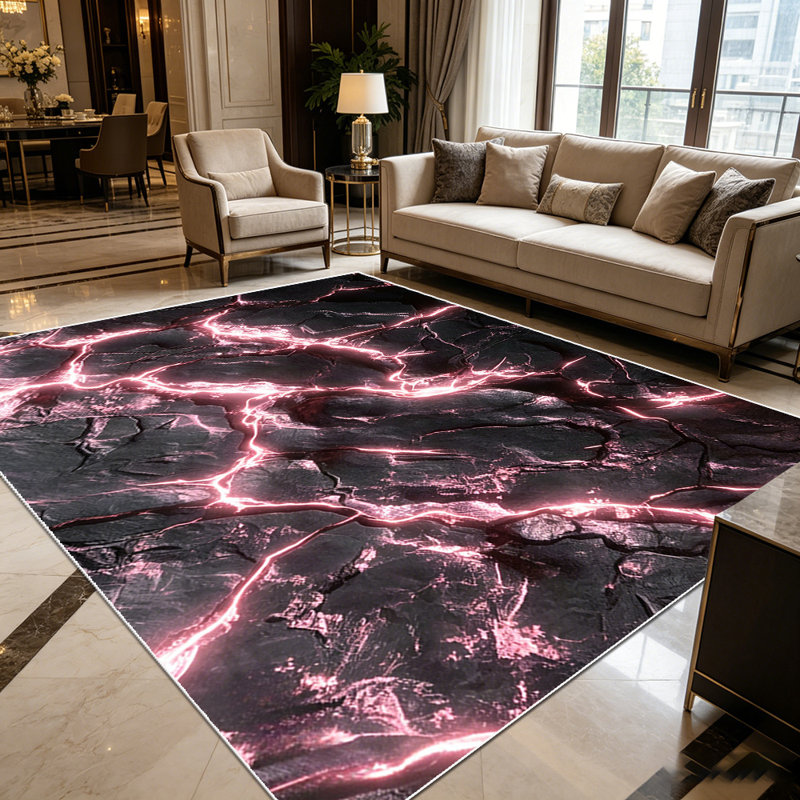 1PC Modern Abstract Wavy Navy Blue & White Geometric area rugs for Living Room, Soft and Comfortable, Suitable for all seasons, easy-to-maintain, machine washable Indoor floor mat, Under Table Farmhouse suitable for dining room, bedroom, entryway,
