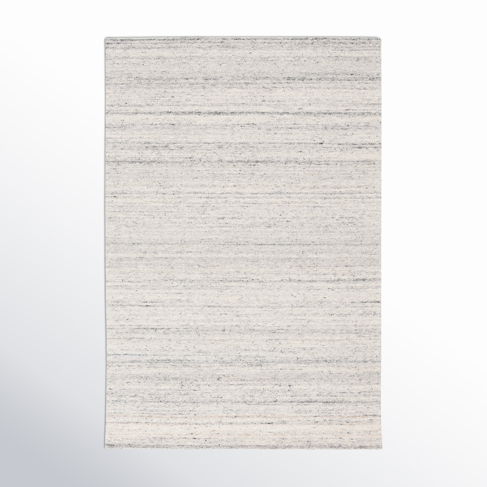 Handmade Light Grey / Beige Rug, Rectangle 5' x 8'