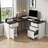 Modern 59" Fluted White L-Shaped Home Office Desk with Charging Station & Smart Storage-1083627321