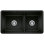 Évier de cuisine encastré à double cuve réversible 60/40 Precis SILGRANIT 33 po - Noir charbon