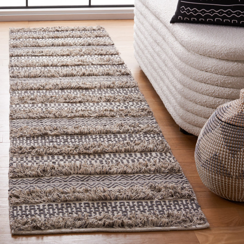 Natura Flat Weave Cotton Southwestern Rug, Round 6'